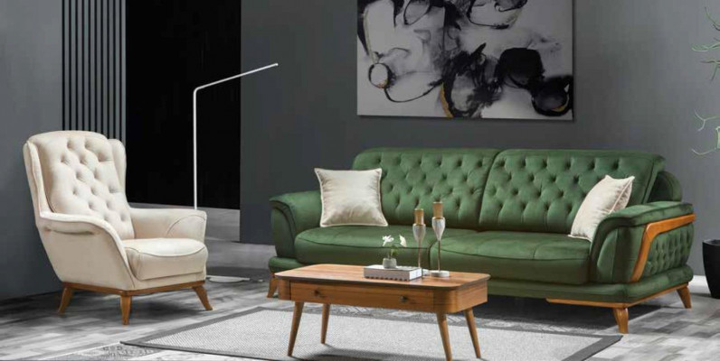 Sofa 3 Sitzer Klassische Couchen Luxus Möbel Sofas Stoff Couch