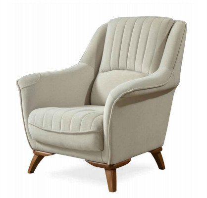 Sessel Sitz Klassisch Design Wohnzimmer Polster Einsitzer Relax Weiß