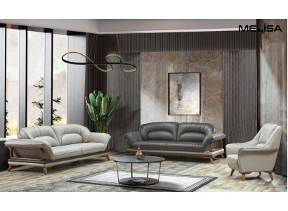 Luxus Garnitur Set Sofagarnitur 3+3+1 Sitzer Sofas Sessel Stoff 3tlg.