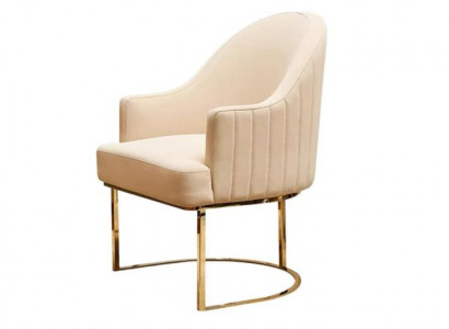 Esszimmerstühle Wohnzimmer luxuriöse Beige Stuhl mit Metall Modern neu