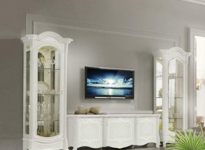 Italienische Stil Möbel - Wohnzimmer 3tlg. Set Wohnzimmer Vitrine rtv xlmoebel ®