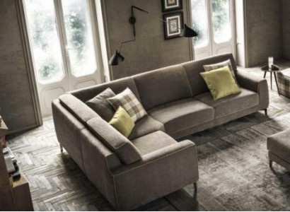 Italienische Eckcouch Sofa Couch Sofas Couchen Eck Garnitur Möbel Stoff Textil