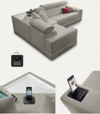 Ladestation Eckcouch Sofa Couch Sofas Couchen Garnitur Möbel Stoff alfitalia Neu