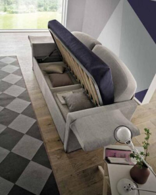 Design Sofa 3 Sitzer Couch Polster Luxus Textil Zweifarbig Italienische Möbel