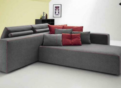 Sofa L-Form Textil Couch Ecke gepolstert Sitz Sofa Wohnzimmer modern alfitalia