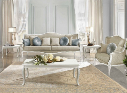 Italienische Möbel 3 Sitzer Klassische Barock Rokoko Sofa Textil Stoff Couch Neu