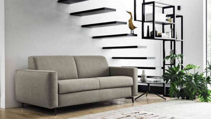 Wohnlandschaft Polstersofa Loungesofa Dreisitzer Sofa Stoffsofa Couch Italien