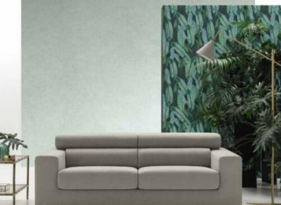 Sofa 3 Sitzer Couch Moderne Luxus Polster Sitz Sofa Textil Grau Stoff alfitalia