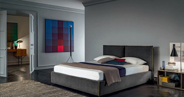 Luxus Polster Sitz Stoff Design Bett Schlafzimmer Betten 180x200 cm Textil Hotel