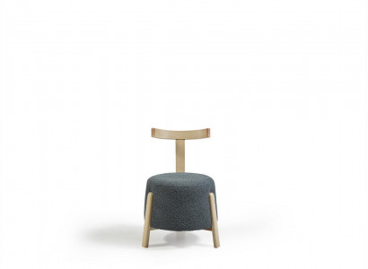Stuhl Esszimmer Polsterstuhl Lounge Textil Sitz Sessel Grau Neu Rund