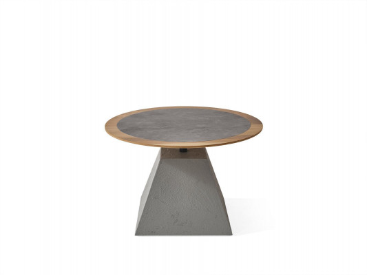 Couchtisch Holz Rund Beistell Design Silber Tisch Möbel Wohnzimmer 