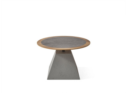 Couchtisch Holz Rund Beistell Design Silber Tisch Möbel Wohnzimmer 