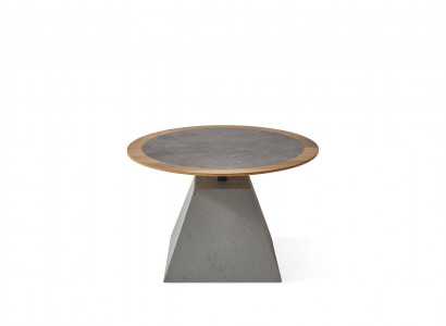 Couchtisch Holz Rund Beistell Design Silber Tisch Möbel Wohnzimmer 