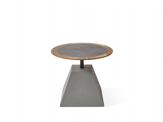Couchtisch Holz Rund Beistell Design Silber Tisch Möbel Wohnzimmer 
