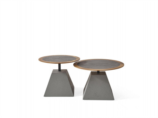 Couchtisch Holz Rund Beistell Design Silber Tisch Möbel Wohnzimmer 