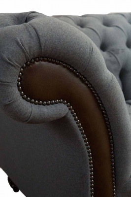 Englische Chesterfield Luxus Textil Sofa 4 Sitzer Sofa Polster Design Stoffsofas