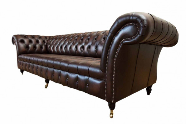 Ledersofa Sofa 4 Sitzer Couch Luxus Klassische Leder Chesterfield Sofas