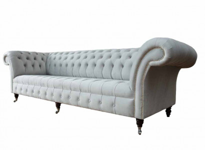Chesterfield Sofa 4 Sitzer Designer Couchen Couch Stoff Polster Textil