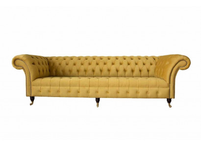 Chesterfield Textil Polster Luxus Sofa Design Couch Sofa 4 Sitzer Neu