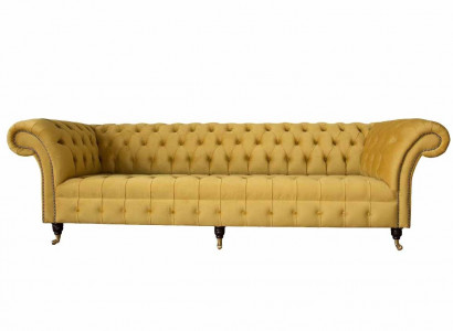 Chesterfield Textil Polster Luxus Sofa Design Couch Sofa 4 Sitzer Neu