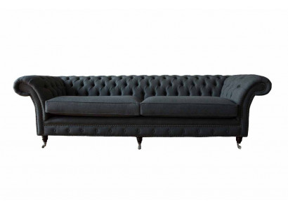 Design Sofa 4 Sitzer Couch Textil Polster Klassische Sofas Chesterfield