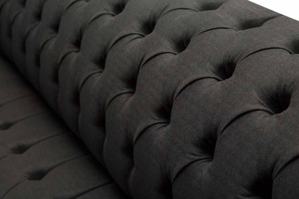 Chesterfield Sofa 4 Sitzer Schwarz Stoff Wohnzimmer Design Couch Polster