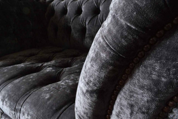 Viersitzer Sofa 4 Sitzer Sofas Textil Modern Design Stoff Polyester Grau