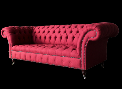 Chesterfield 3 Sitzer Dreisitzer Design Couchen Polster Sofa Sofas Textil
