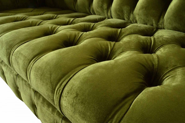 Design Chesterfield Sofa 3 Sitzer Grün Couch Polster Sofas Wohnzimmer