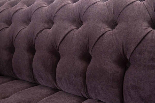 Modern Chesterfield Sofa Couch Polster 3 Sitzer Lila Textil Stoff Sofas Neu
