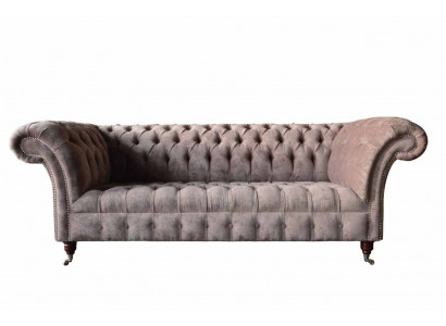 Chesterfield Sofa Couch Polster Design 3 Sitzer Sofas Dreisitzer Lila