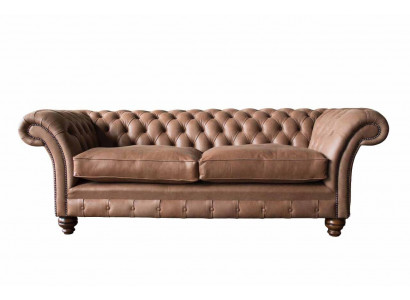 Chesterfield Sofa Design Luxus Leder Polster Klassische Sofa 3 Sitzer