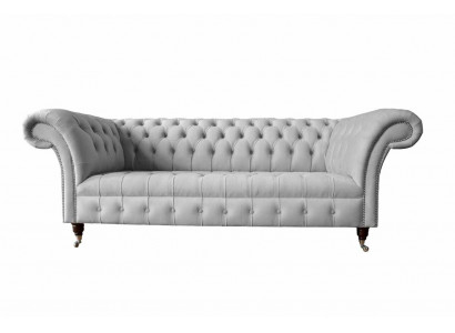 Chesterfield Textil Sofa Couch 3 Sitzer Polster Sitz Grau Sofas Big Neu
