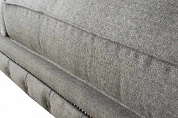 Englische Chesterfield Sofa Couch Büro Möbel Dreisitz Samt 230cm Braun