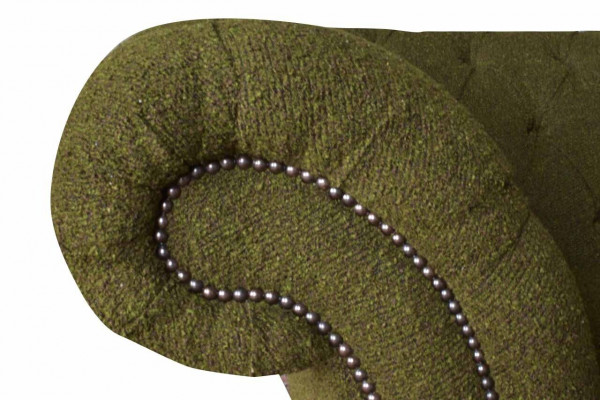 Englische Chesterfield Sofa Couch Büro Möbel Dreisitz Samt 230cm Grüne