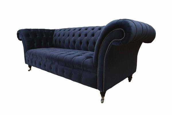Luxus Sofa Dreisitzer Blau Stoff Textil Stil Couch Sofas Couchen Möbel