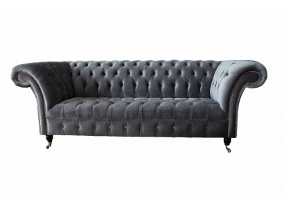 Chesterfield 3 Sitzer Design Sofa Polster Sofas Couchen Textil Dreisitzer