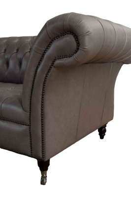 Graue Chesterfield englisch klassischer Stil Sofa Couch 3 Sitz Polster 230cm