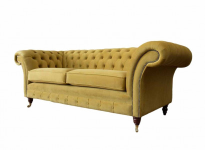 Chesterfield Sofa 3 Sitz Design Couch Dreisitzer Luxus Möbel Stil Textil