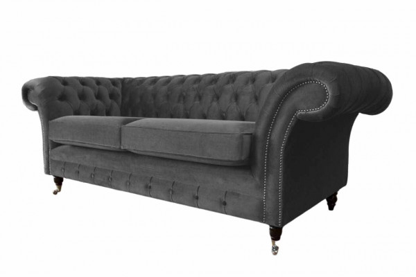 Sofa 3 Sitzer Luxus Textil Chesterfield Couch Sofas Polster Design Möbel