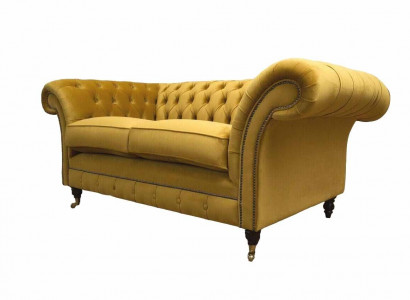 Sofa 2 Sitzer Couch Polster Sofa Textil Stoff Chesterfield Couchen Neu