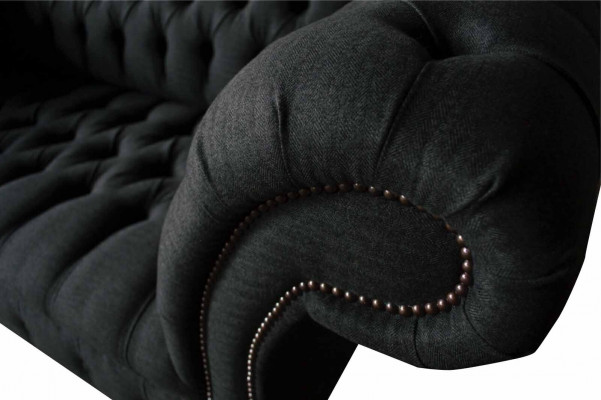 Design Chesterfield Stoff Couch Sofa 2 Sitzer Polster Textil Stoff Neu
