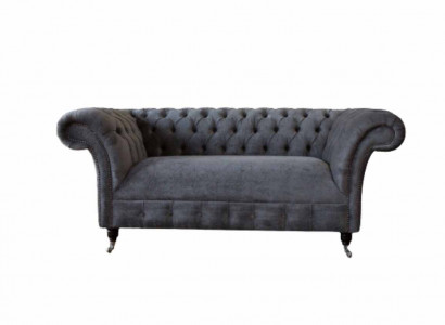 Chesterfield Couch Sofa 2 Sitzer Polster Stoff Design Luxus Sofas Textil