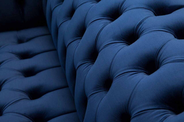 Englische Chesterfield Büro Sitzmöbel Einrichtung Sofa Couch 2 Sitz Royalblau