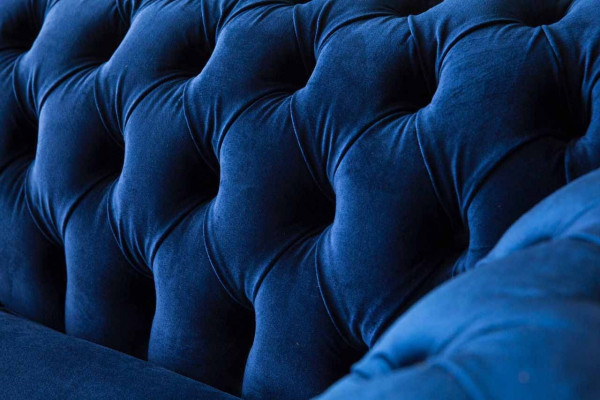 Chesterfield Büro Sitzmöbel Einrichtung Sofa Couch 2 Sitz Textil Blaue
