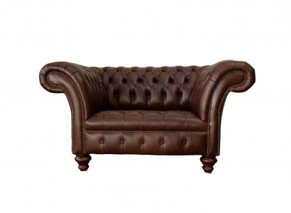 Chesterfield Sofa Wohnzimmer Sofas Couch Polster Leder Modern 1,5 Sitzer
