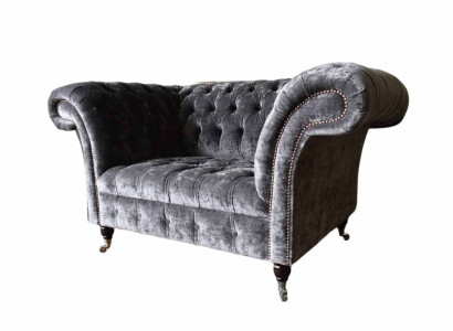 Design Chesterfield Stoff Couch Sessel 1.5 Sitzer Polster Lounge Neu