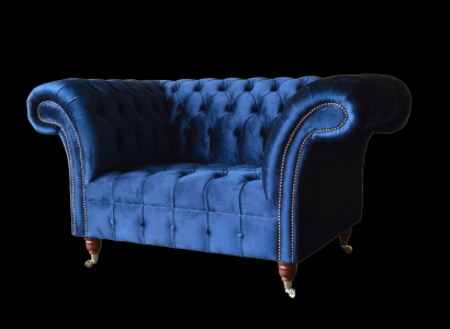 Design Sessel Textil Luxus Couch 1,5 Sitzer Sofa Relax Lounge Club Neu