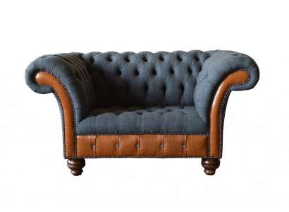 Sessel 1 Sitzer Sofa Polster Design Luxus Stoffsofas Chesterfield Textil