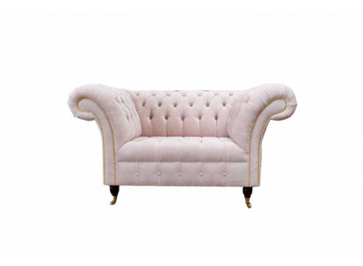 Sessel Polster Sofa Textil Chesterfield Couchen 1 Sitzer Einsitzer Rosa